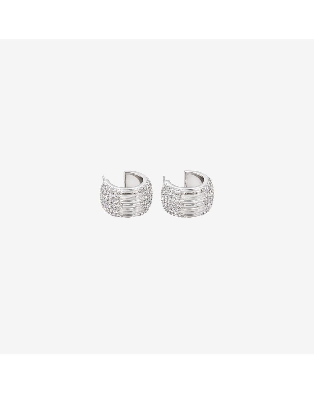Uchi and Soto White Enso Stone Hoop Earrings