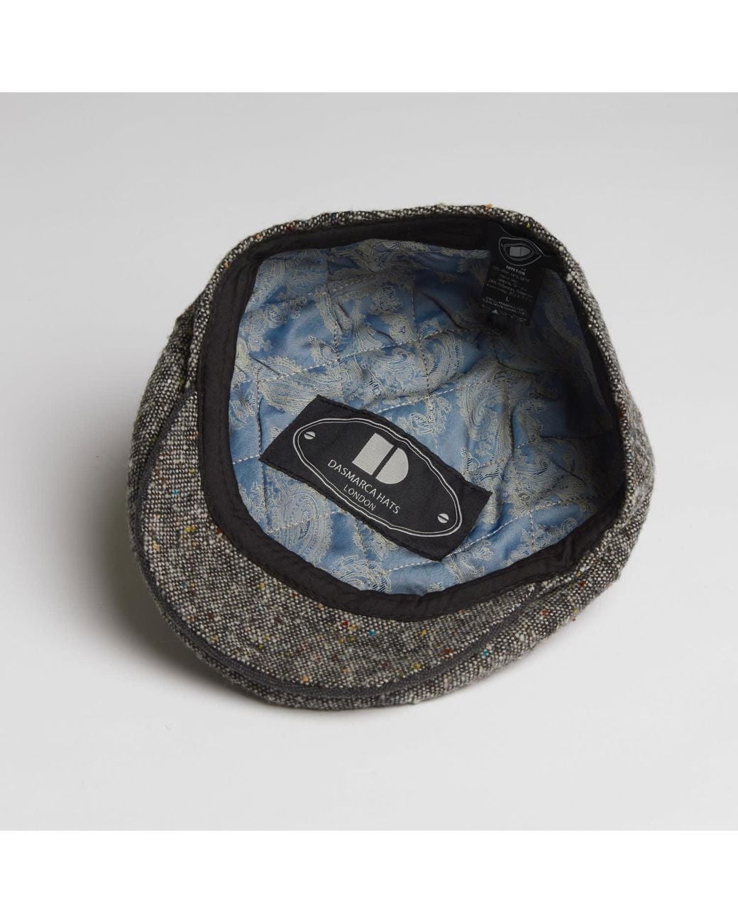 Dasmarca Hats Gray Neutrals Tailor Tweed Ukrainian Tweed Wool Cap For for men