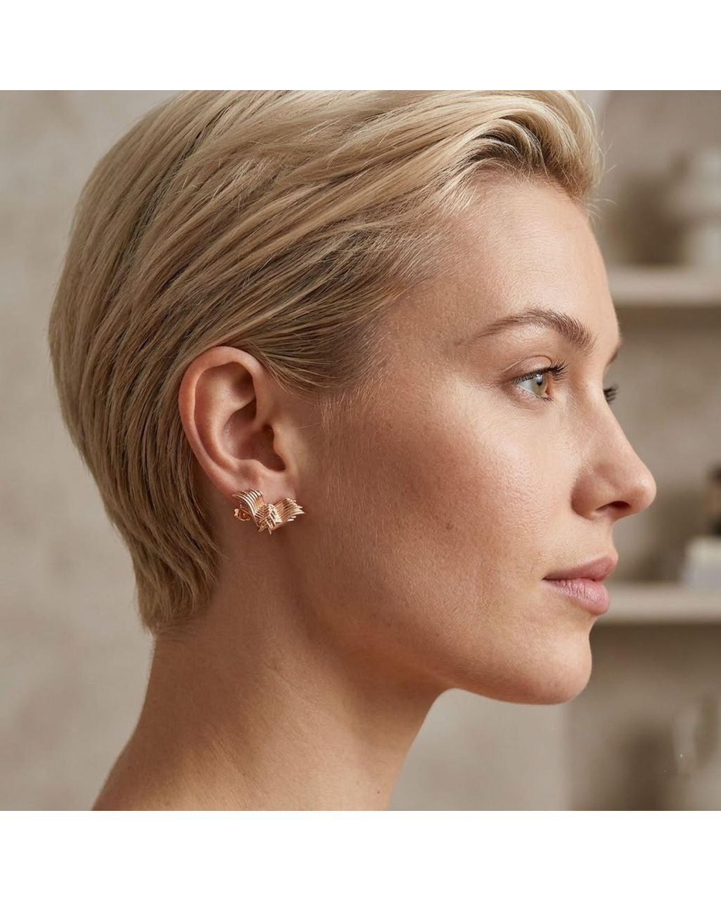 Bellus Domina Pink Plated Angel Wings Earrings