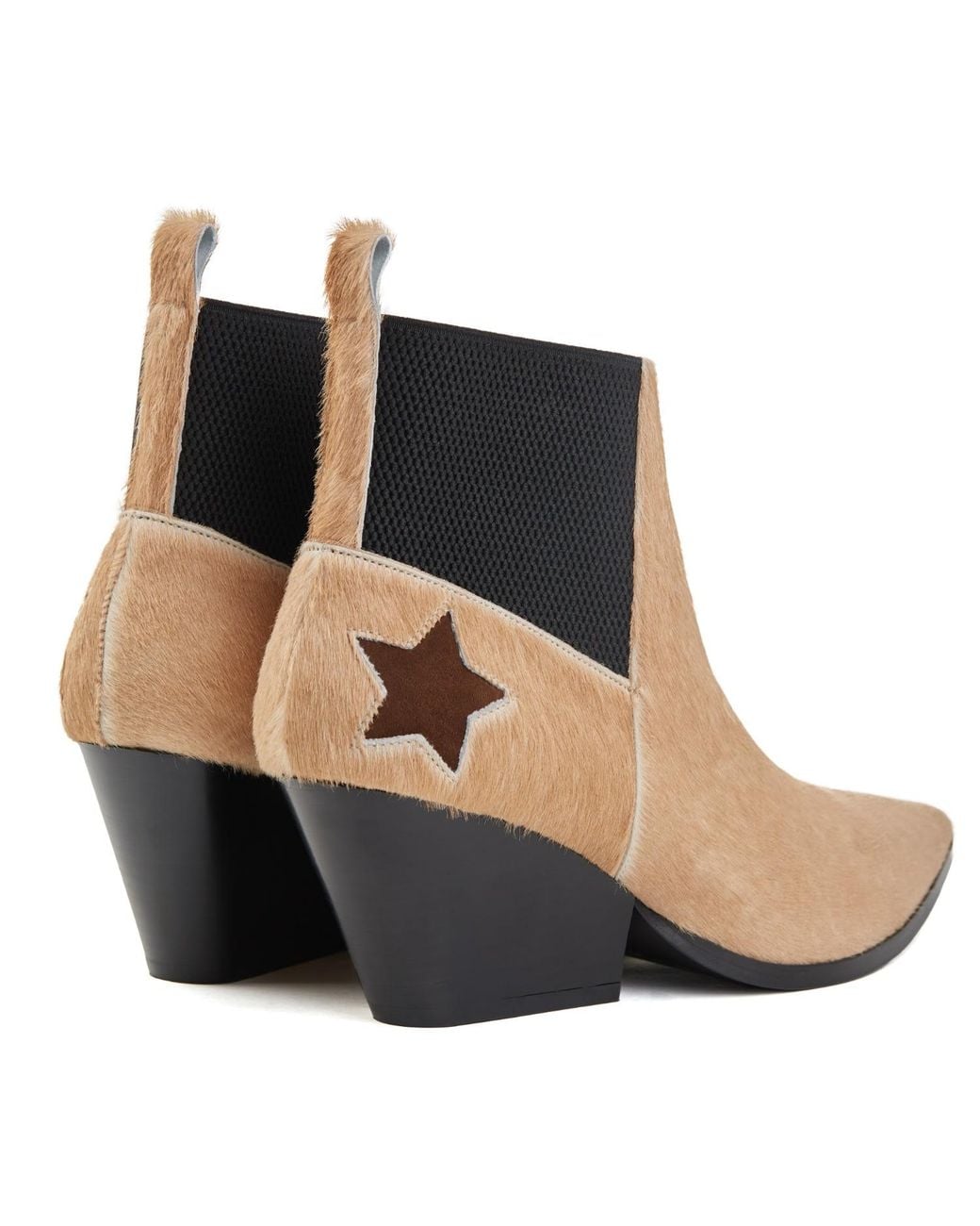 Rosamund Muir London Natural Neutrals Felixa Light Calf Hair With Star Ankle Boots