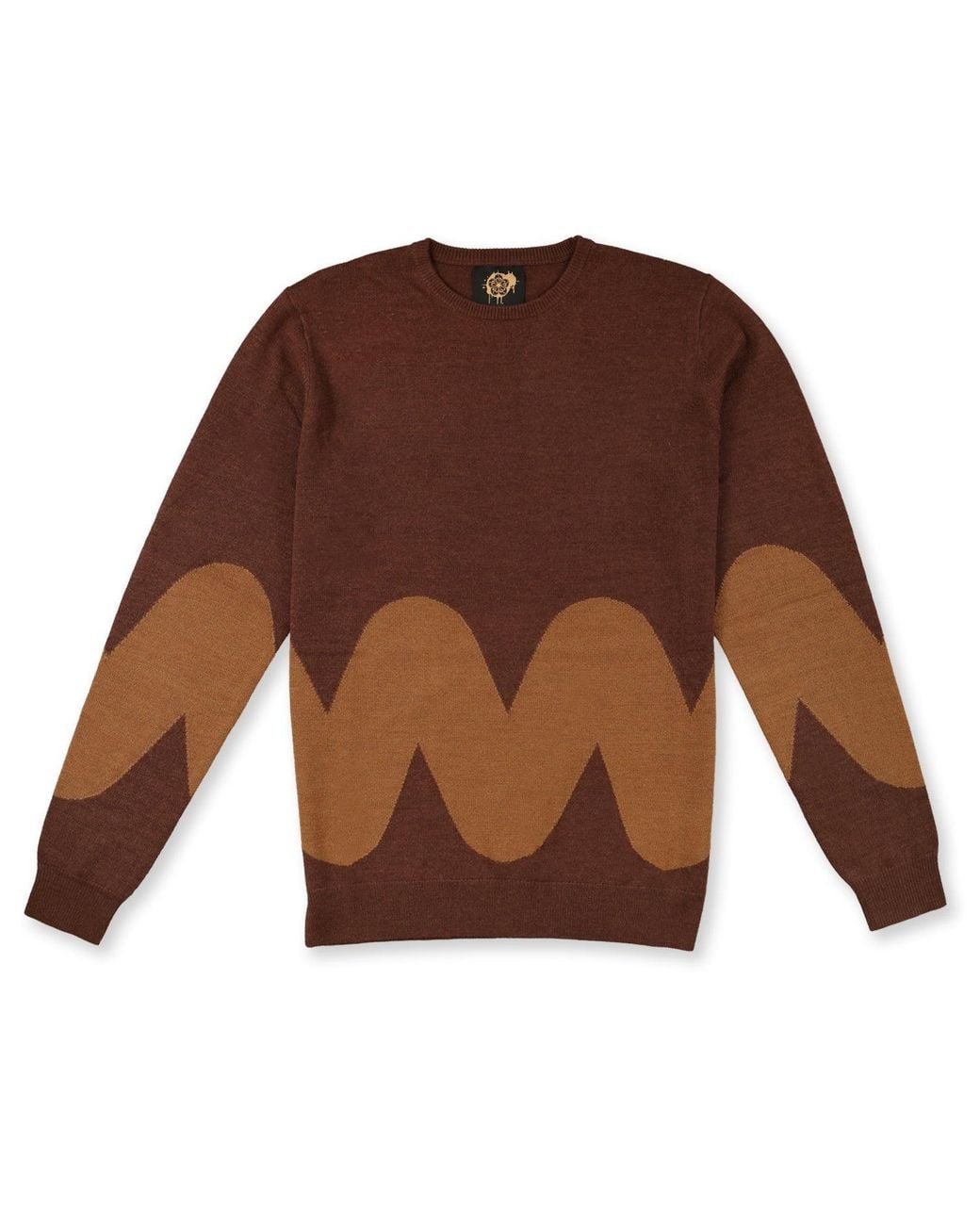 Gresham Blake Brown Zig-Zag Jumper for men