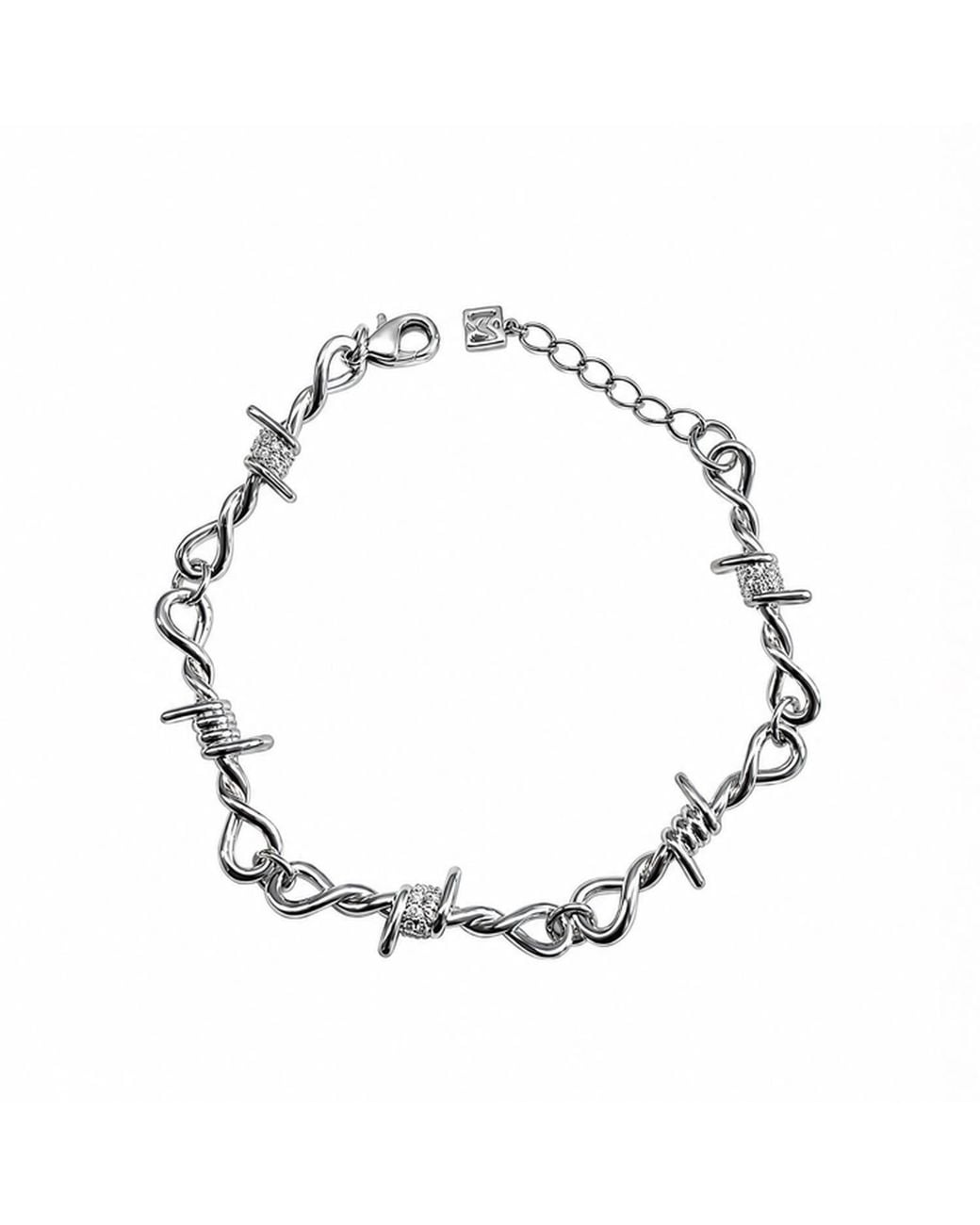 The M Jewelers Metallic The Iced Out Barbwire Bracelet