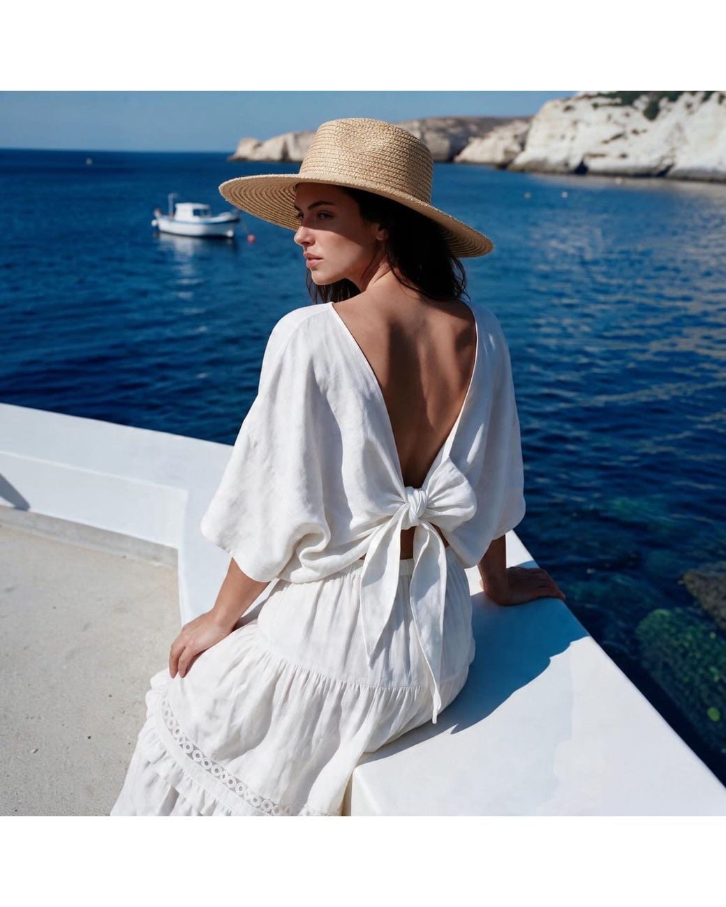 Kipépéo White Aida Multiway Tie Top