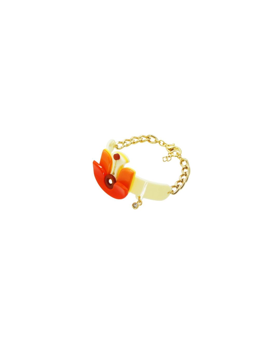 Gissa Bicalho Orange Acrylic Handmade Bracelet Lotus