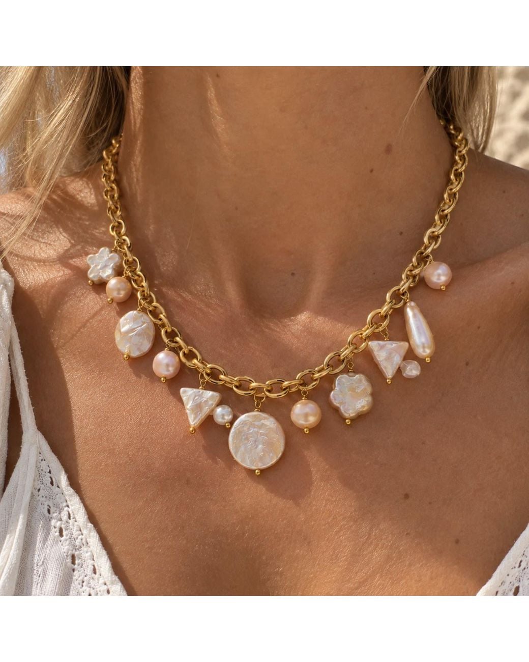Lalinde Metallic Sunset Baroque Pearl Necklace