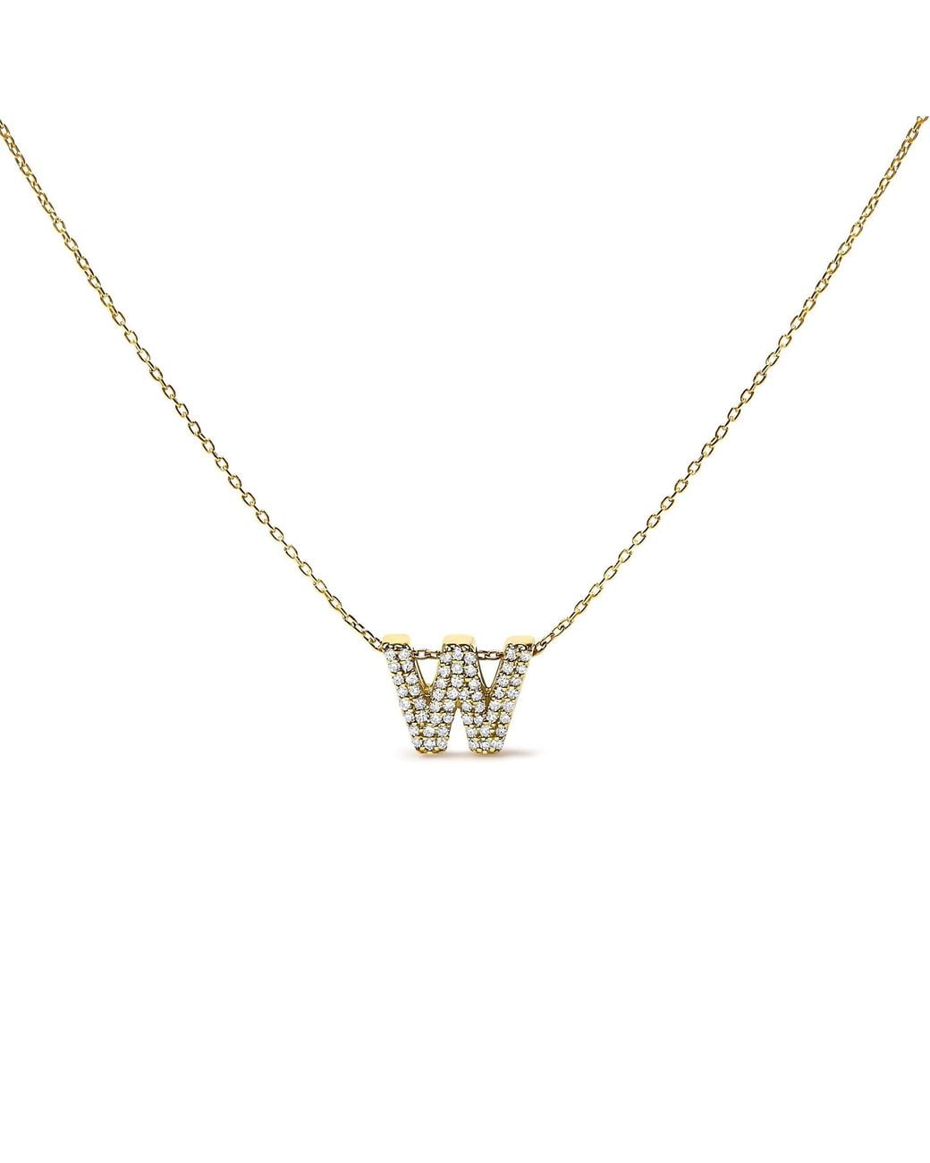 Haus of Brilliance Metallic 10K Diamond Accent "A-Z" Initial Bubble Pendant Necklace
