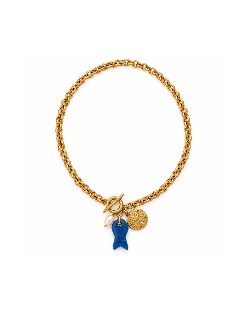 Lalinde Metallic Capri Fish Charm Necklace