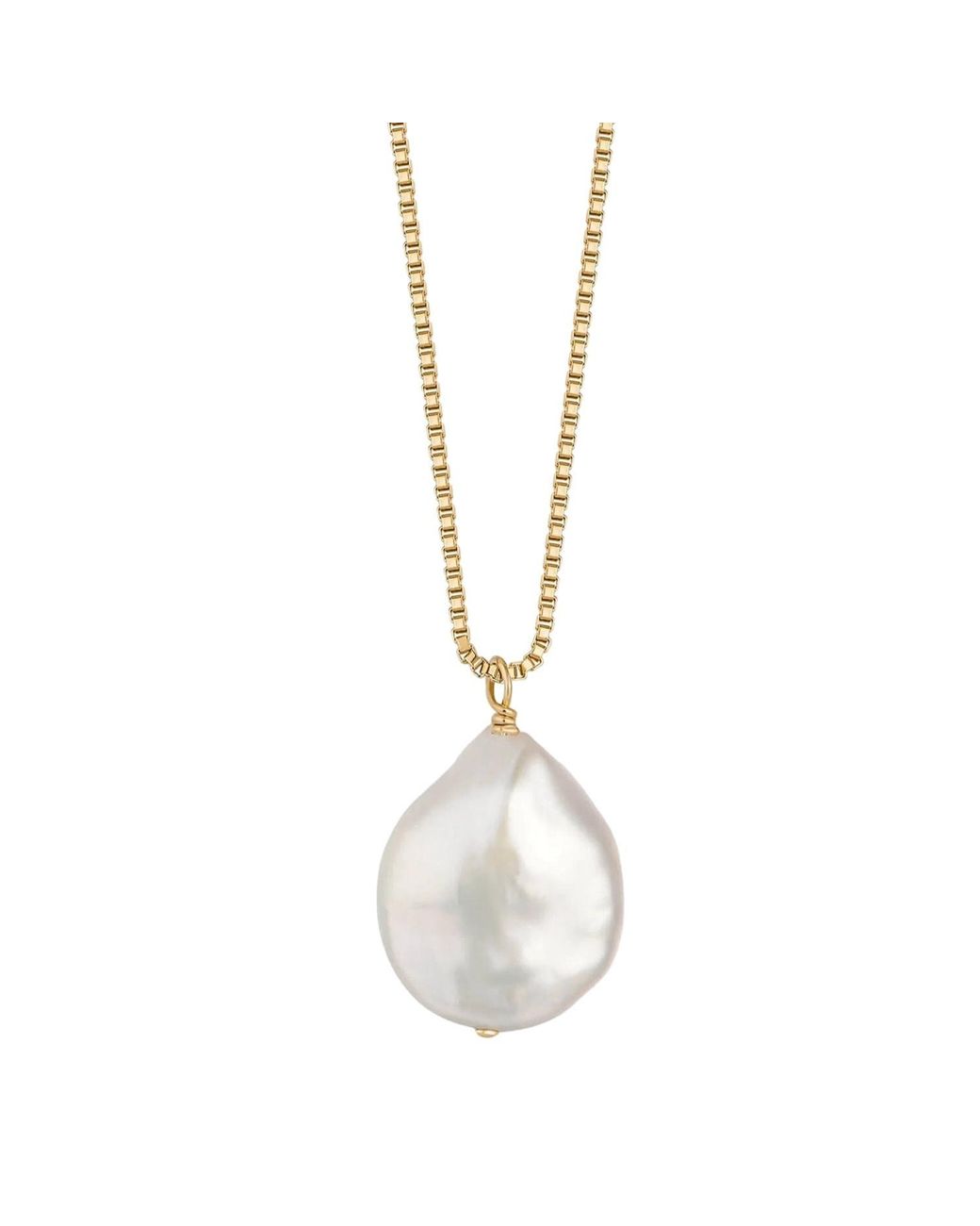 Katy Faye Metallic Moon Pearl Necklace