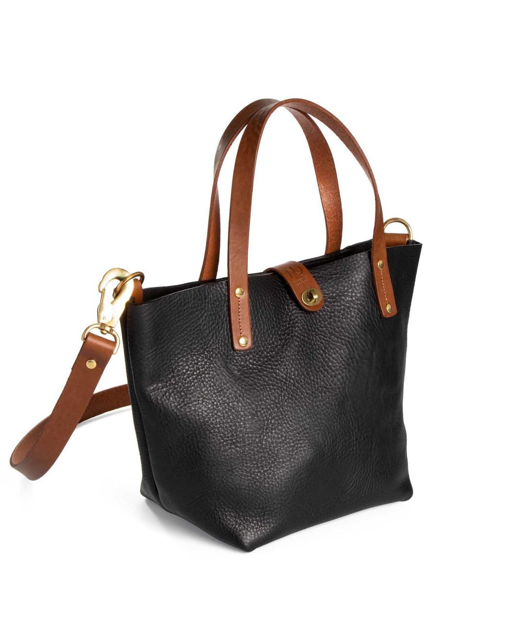 N'damus London Black Adanna Leather Tote Bag