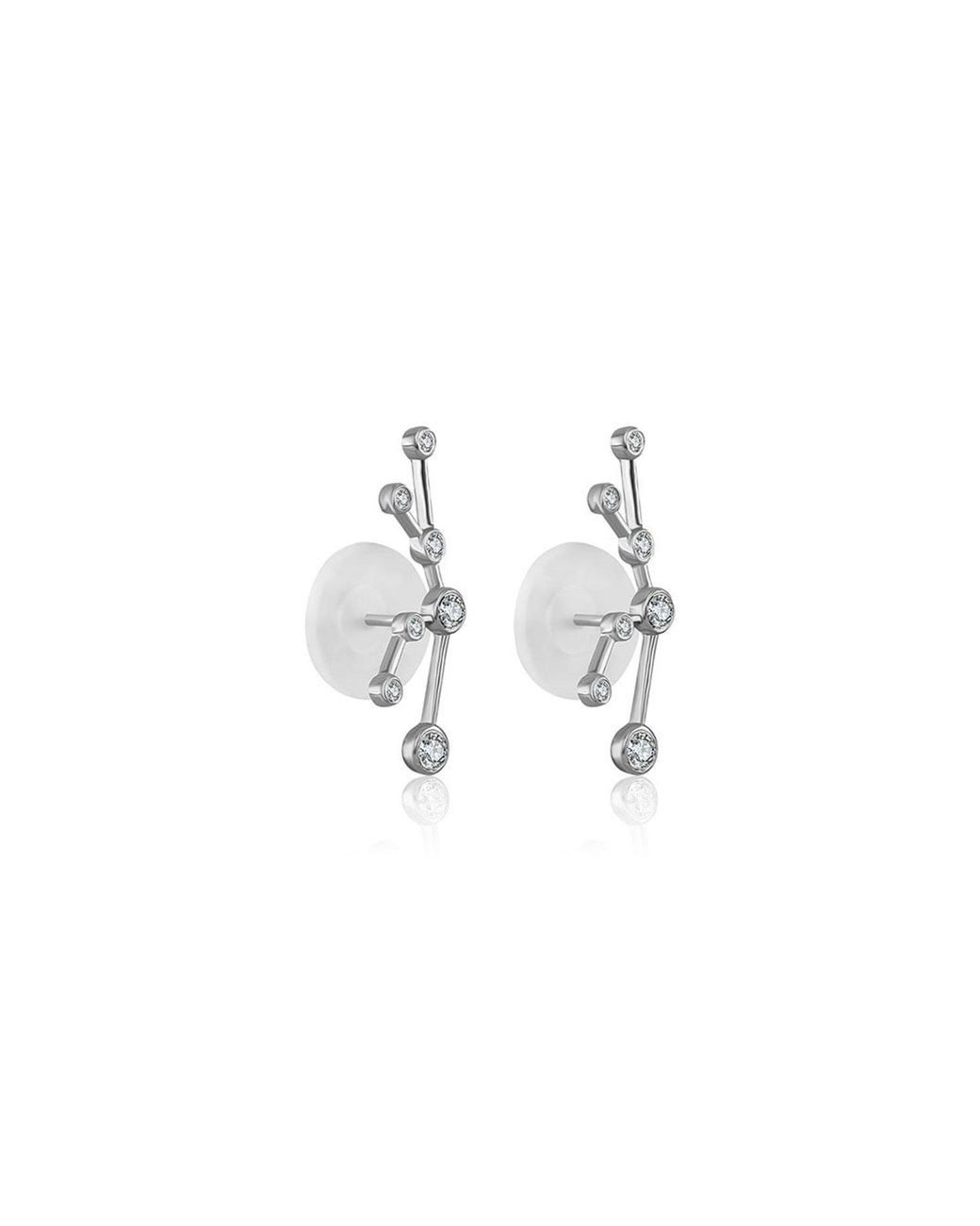 Genevieve Collection Metallic Taurus Zodiac Constellation Earring 18K & Diamond