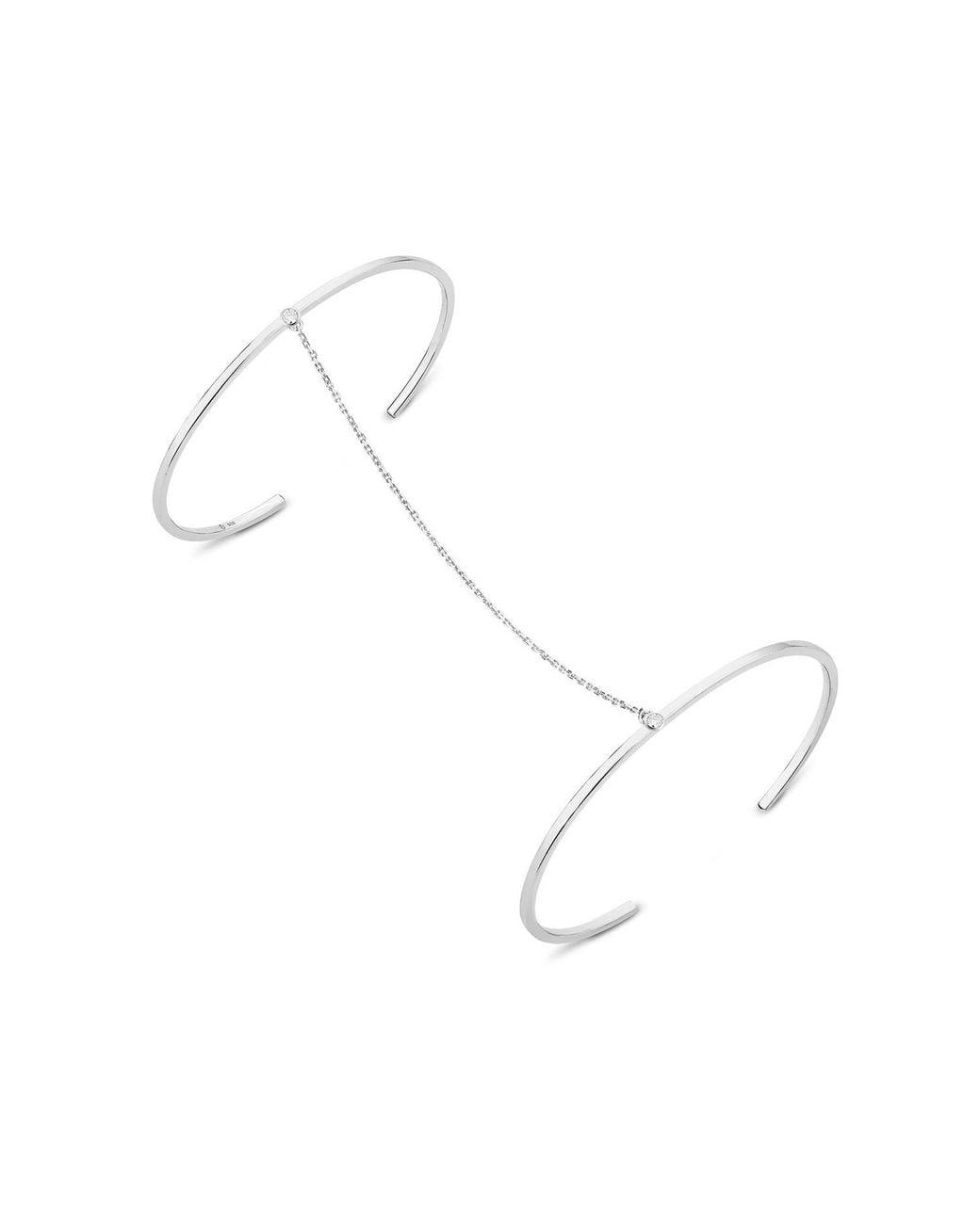 SALLY SKOUFIS White Solitaire Bangle With Made Diamonds