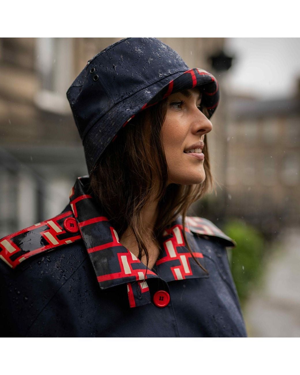 BEIRA Blue Rosa Bucket Hat Silk