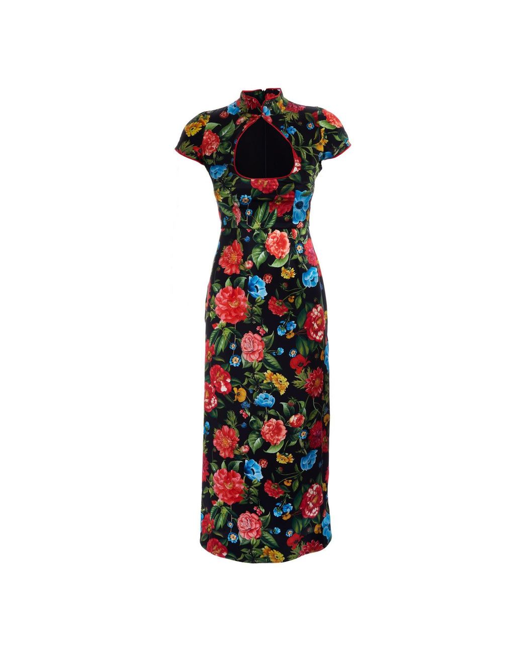 Sofia Tsereteli Black Silk Cheongsam Dress