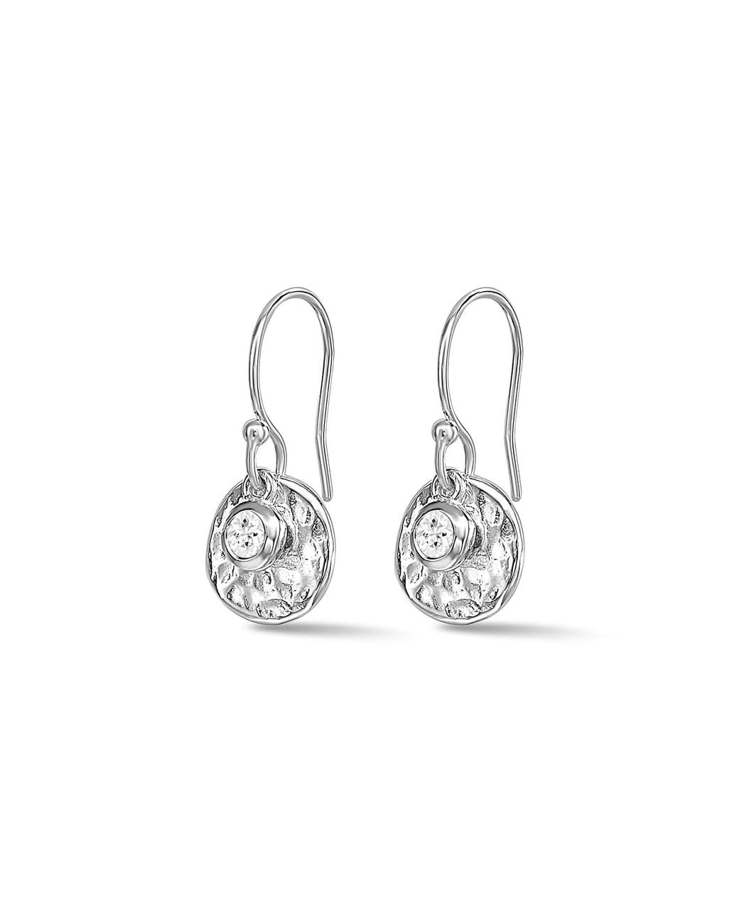 Dower & Hall Metallic Hammered Disc & Sapphire Array Earrings