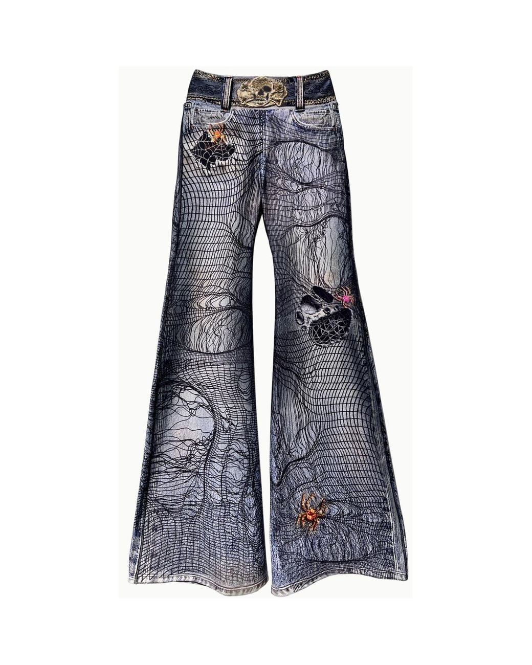 Ipng Design Blue Halloween Bell Bottom Pants