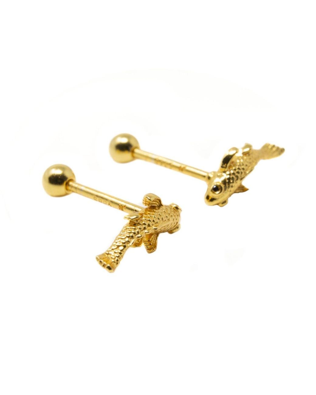 NASI SILVER Metallic Neshama Fish Studs