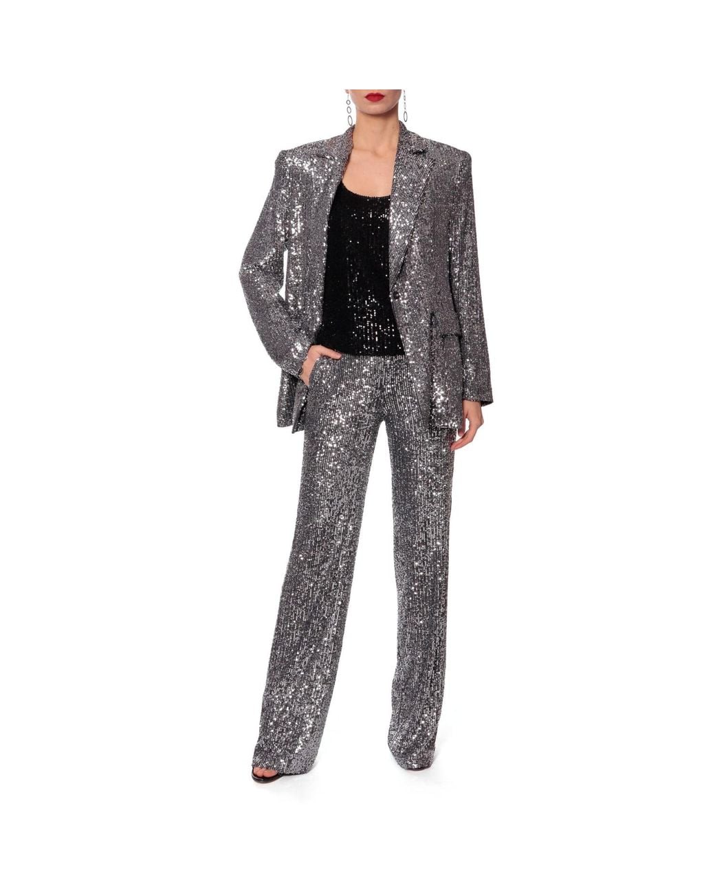 AGGI by HALEWSKI Black Luna Diamond Sequin Blazer