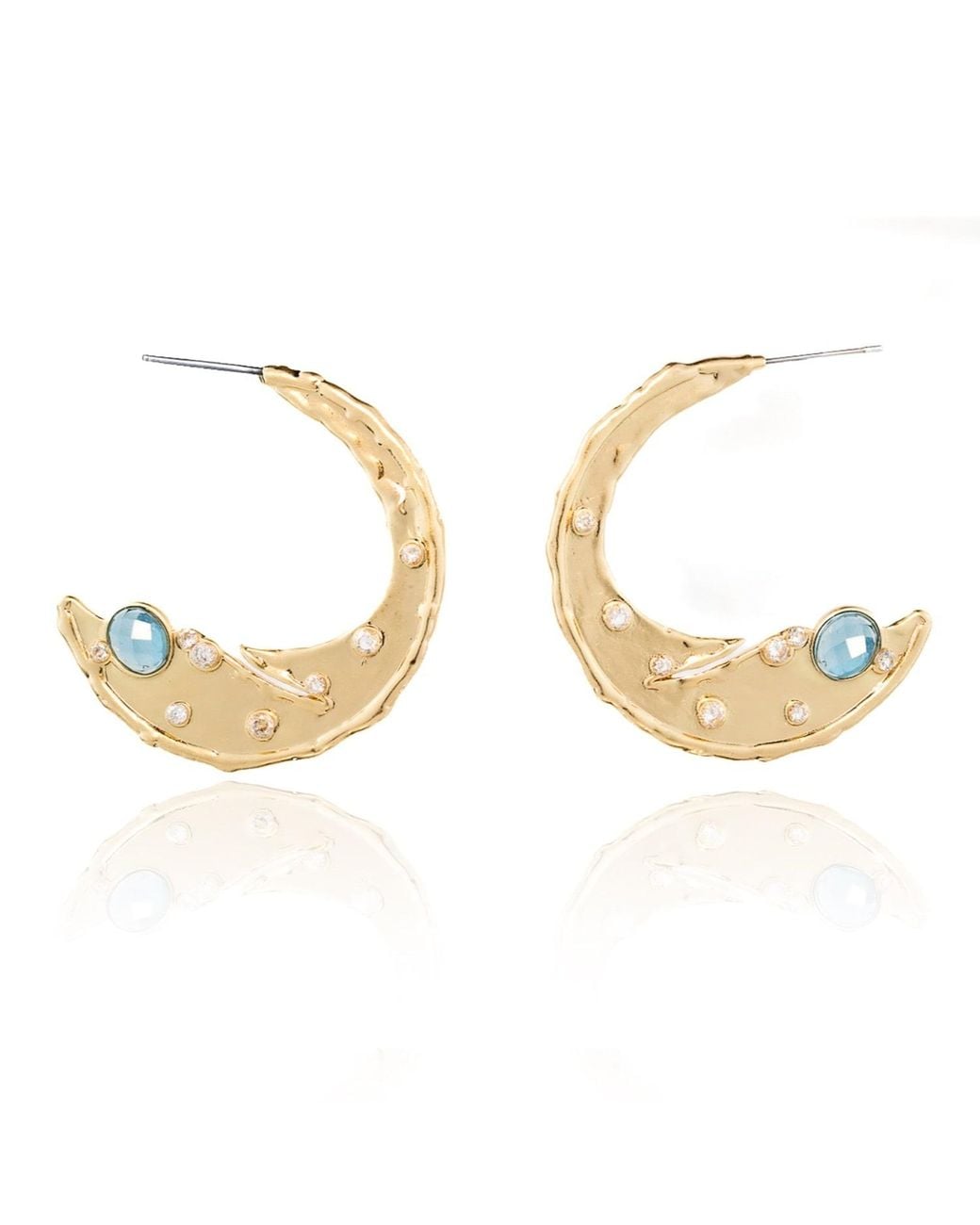 Rare Matters Jewelry Metallic Timeless Organic Crescent Hoop Earrings
