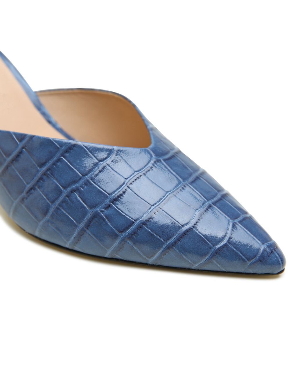 Alterre Blue Croc Elsie V Mule
