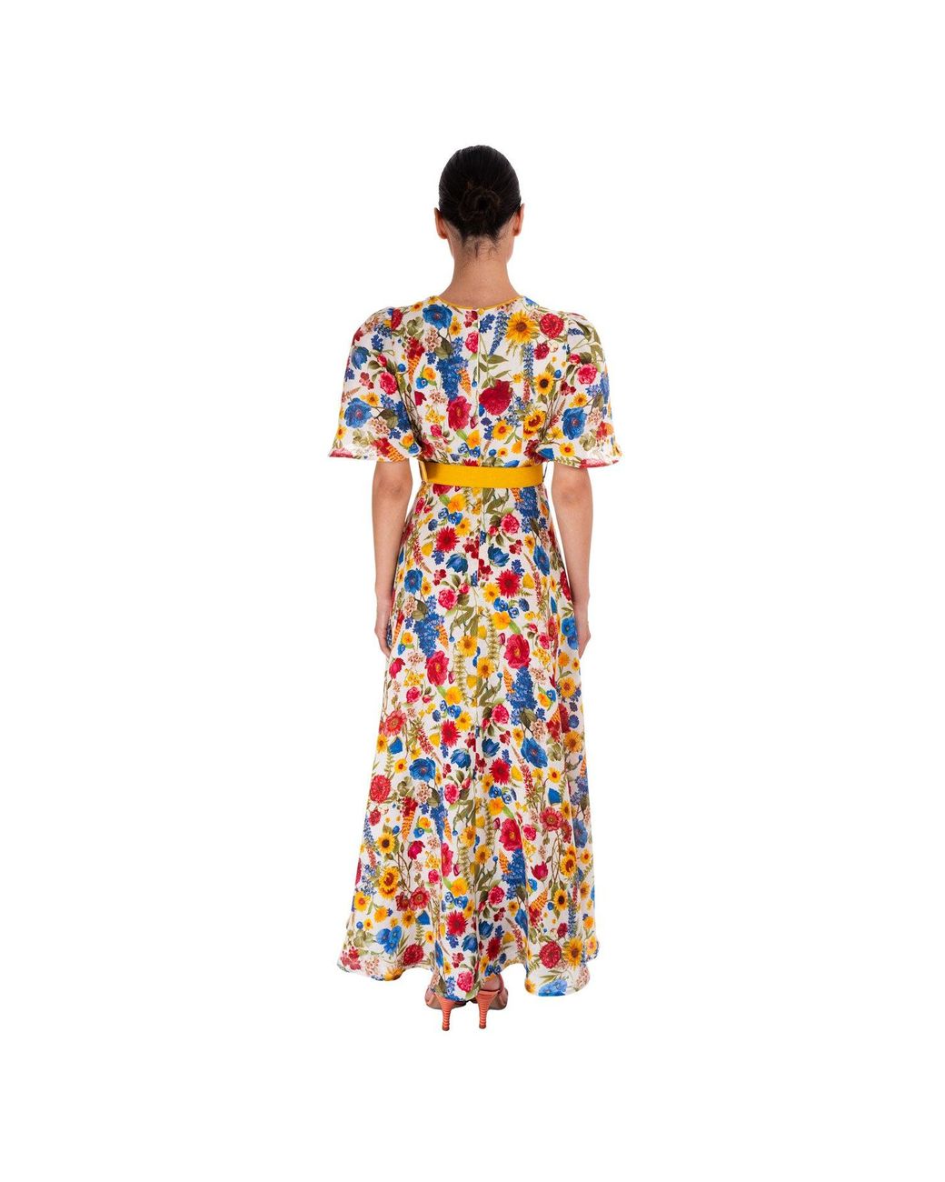 Sofia Tsereteli Orange Blossom Garden Linen Dress