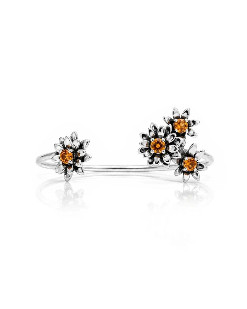 Unaloe Metallic Citrine Floral Cuff Bracelet – Sterling