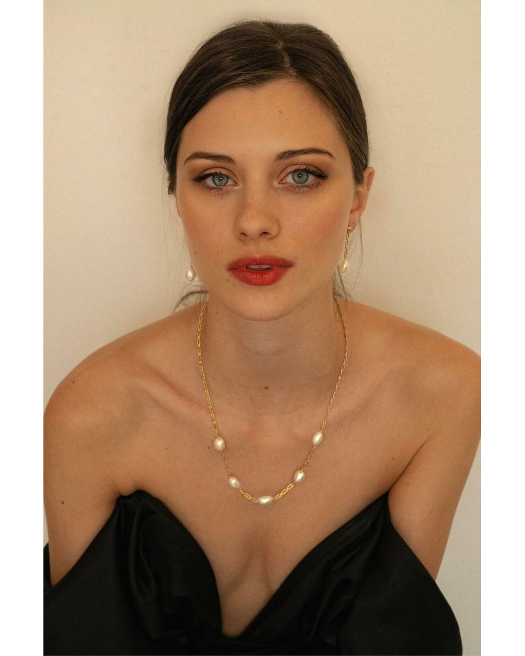 Katy Faye Metallic Lana Pearl Necklace
