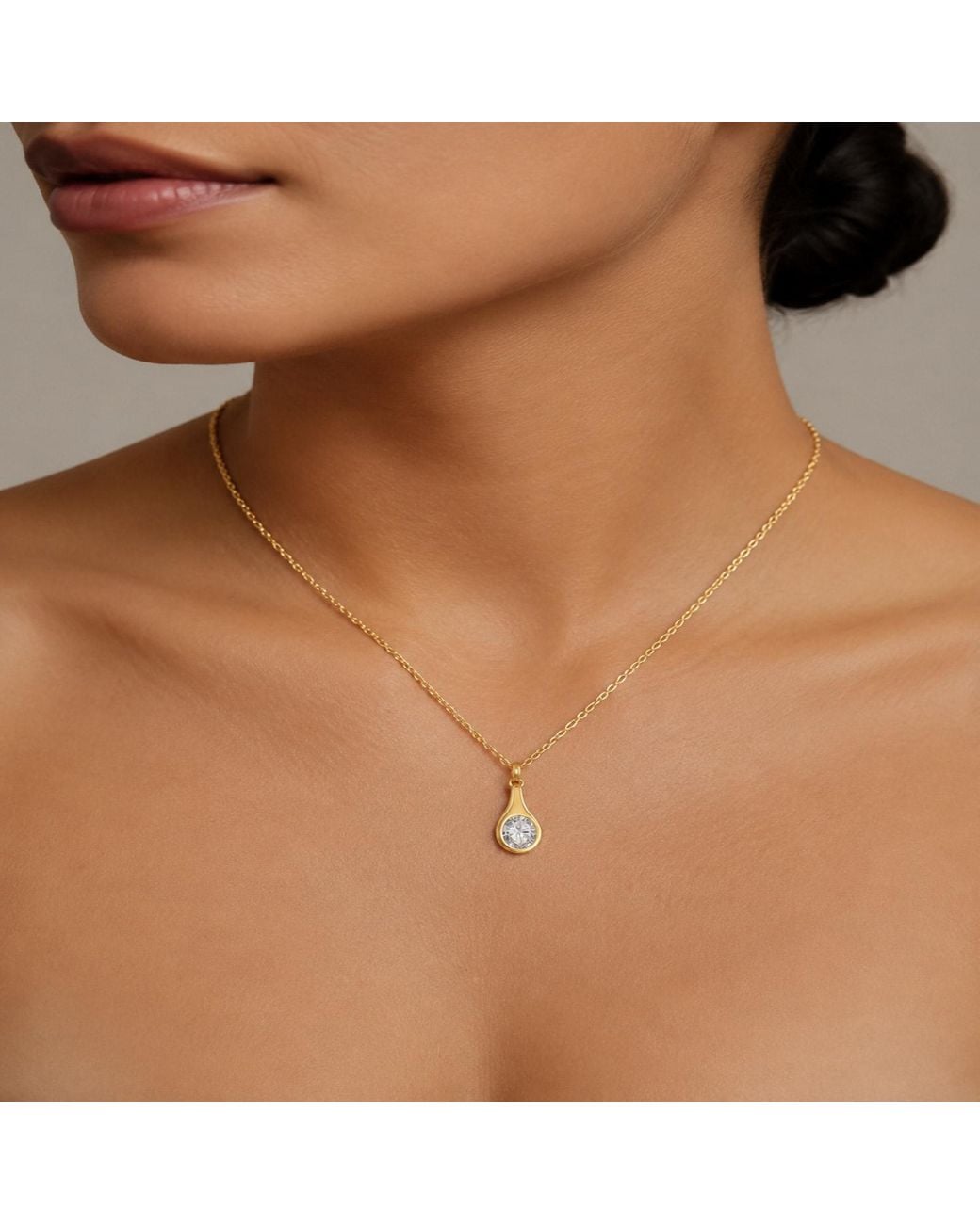 Artisan Metallic 14K Diamond Teardrop Pendant Necklace
