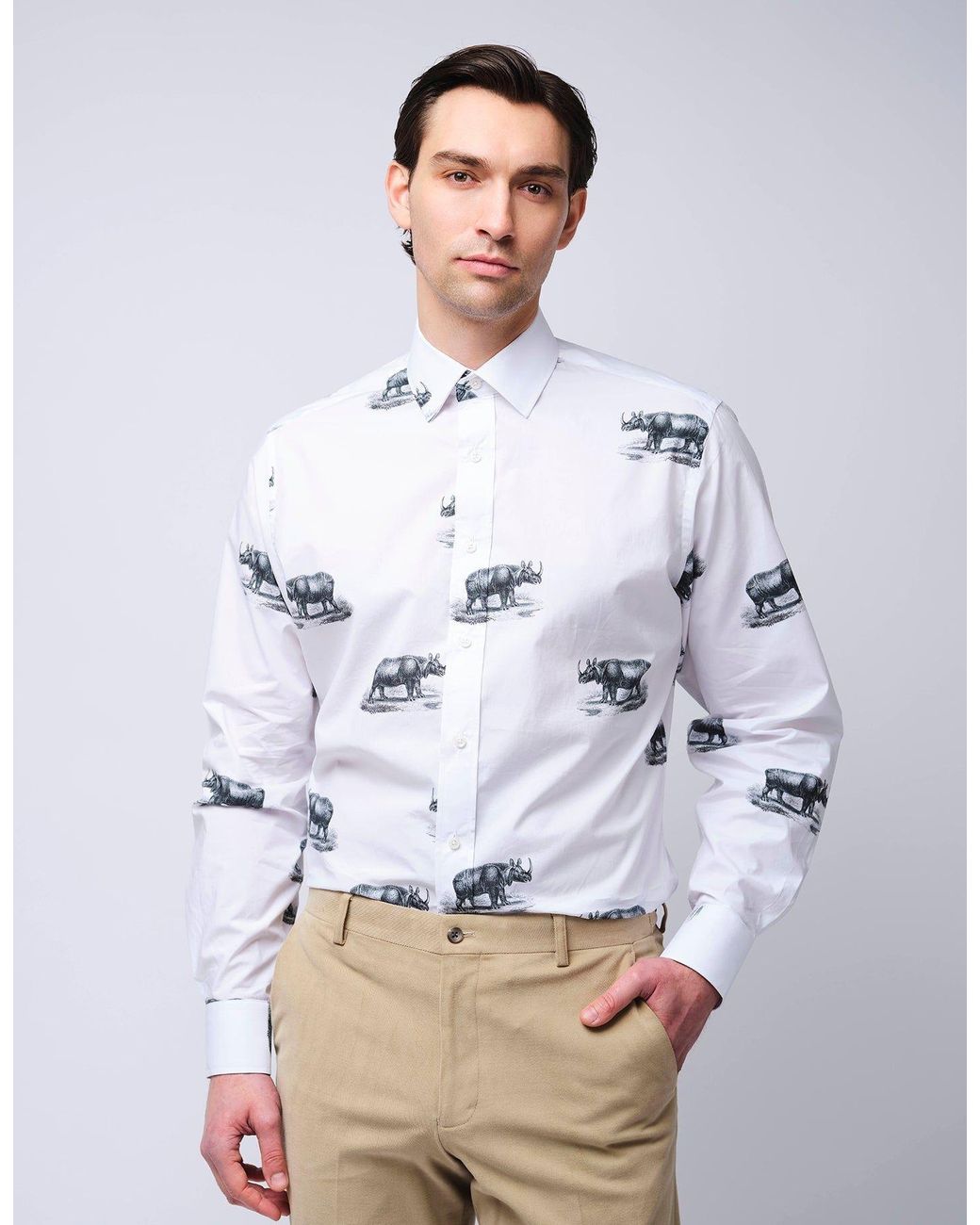 Gresham Blake White Rhino Shirt for men