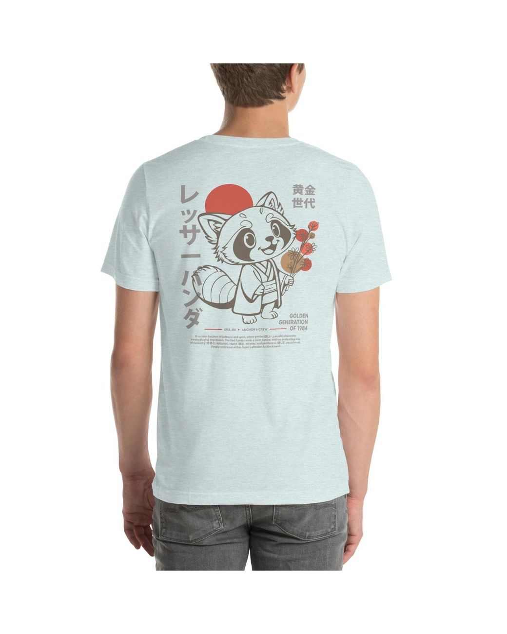 Anchor and Crew Blue Ice Six Panda Japan Era Organic Cotton T-Shirt for men