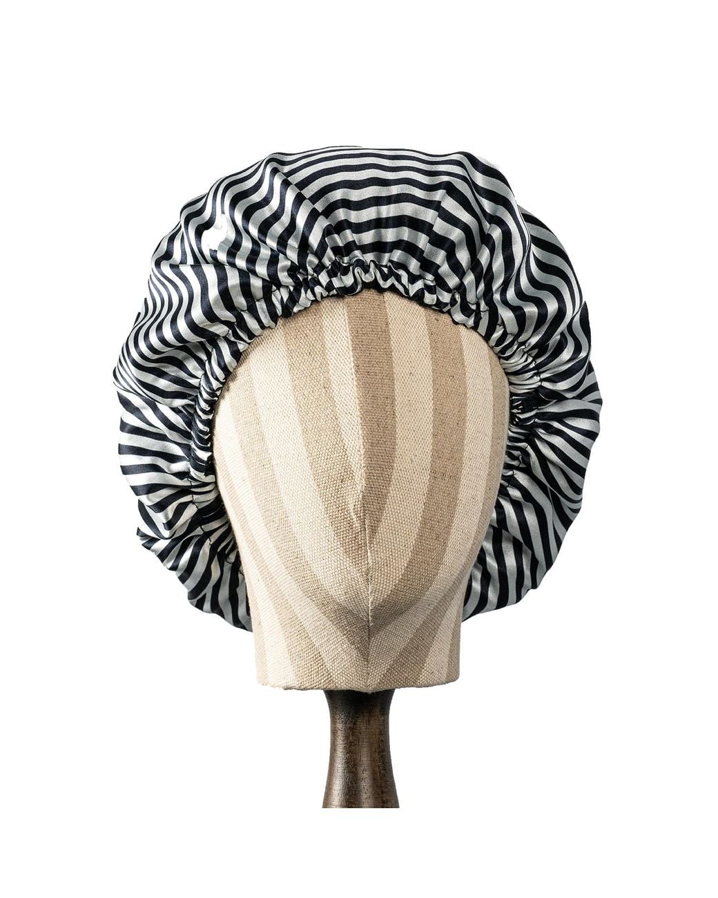 Soft Strokes Silk Blue Pure Mulberry Silk Double Layer Bonnet Film Noir