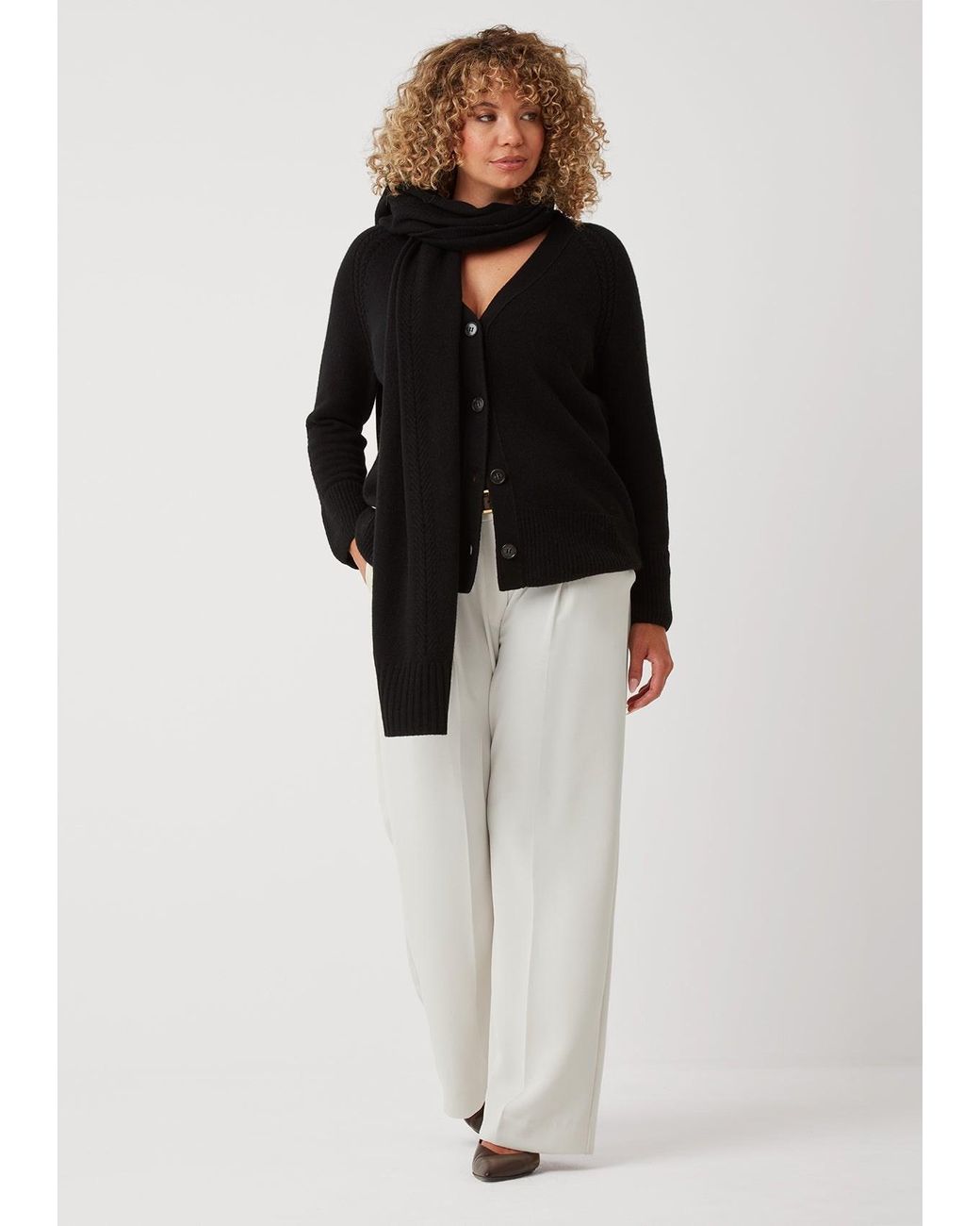 Loop Cashmere Black The Luxe Boyfriend Cardigan