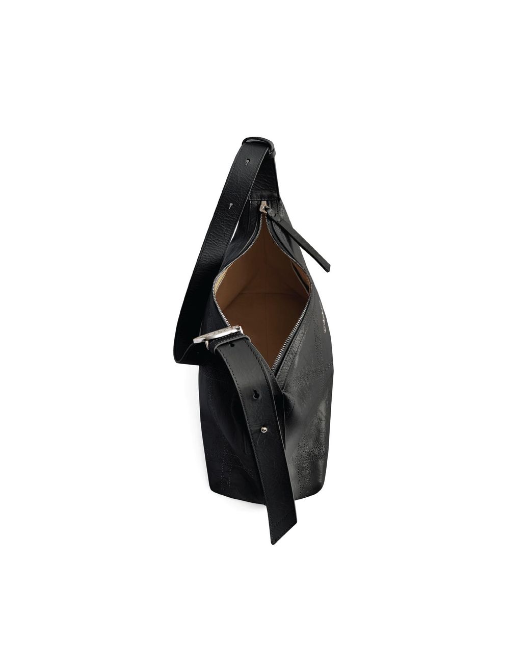 Orange Cube Black Ruched Shoulder Bag