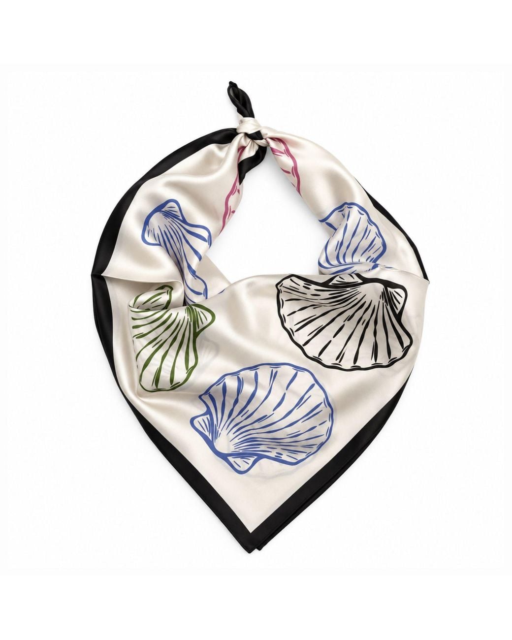 Cier Blue Seashell Stamp Scarf
