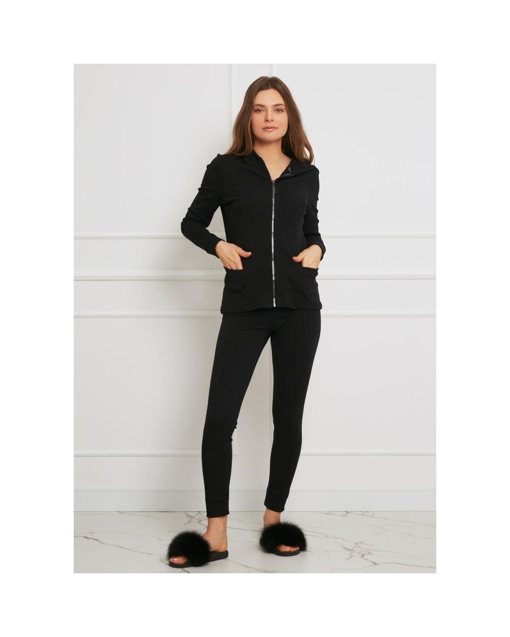 Oh!Zuza Blue Cotton Fitted Tracksuit Zip Hoodie & Lounge Tight