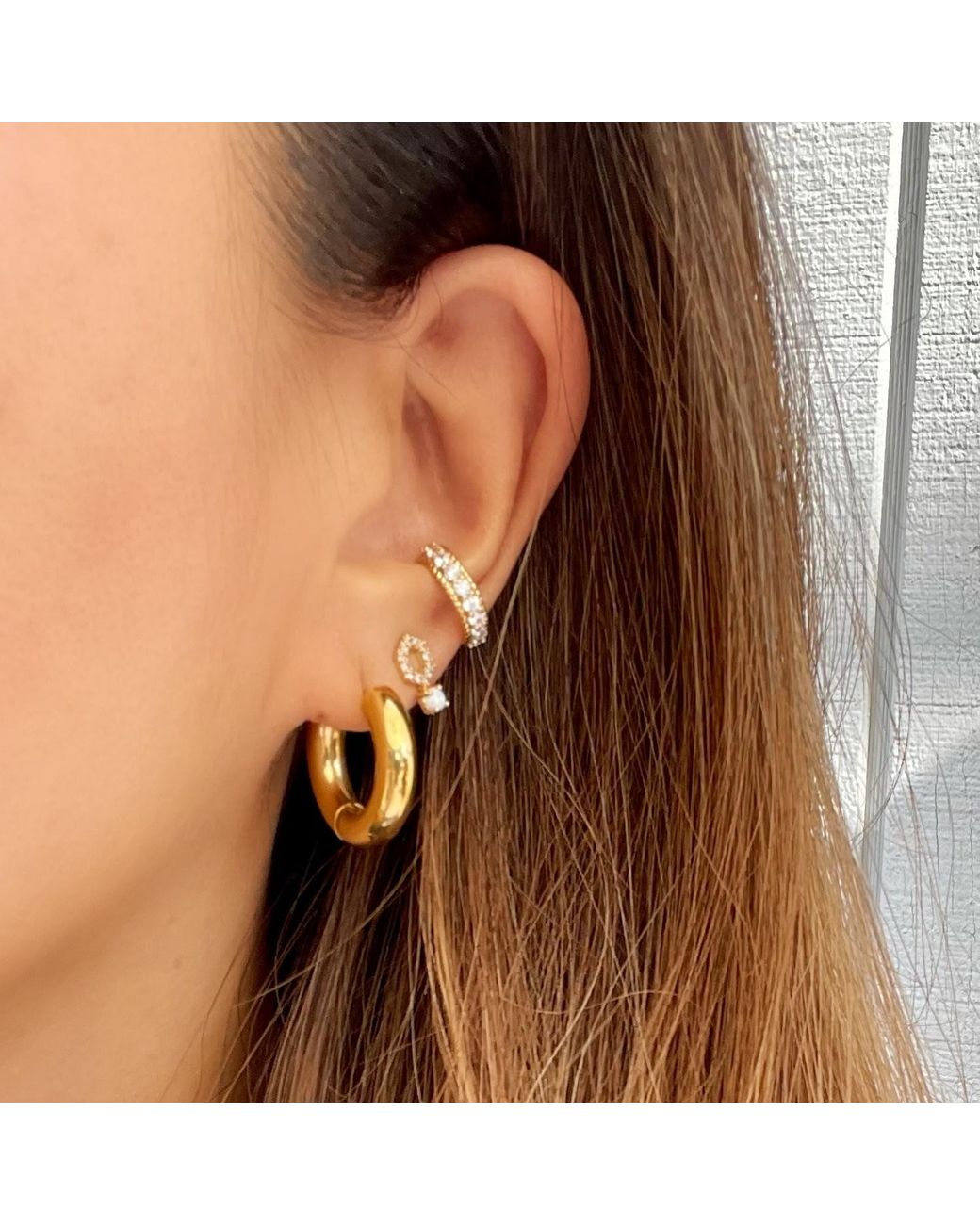 Olivia Le Metallic Madison Opal Stud Earrings