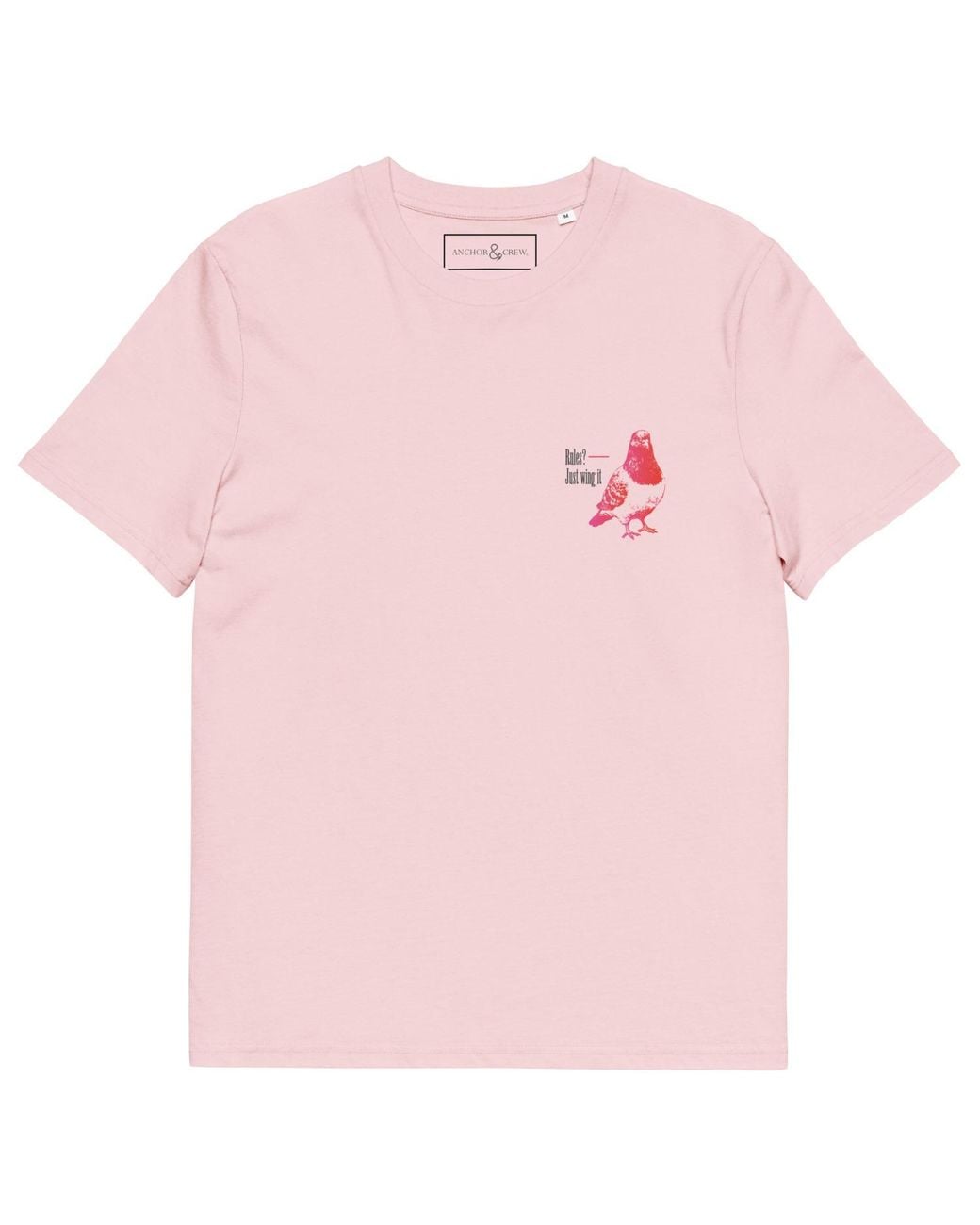 Anchor and Crew Pink Cotton Eight Fight Or Flight Club Editions Organic Cotton T-Shirt for men