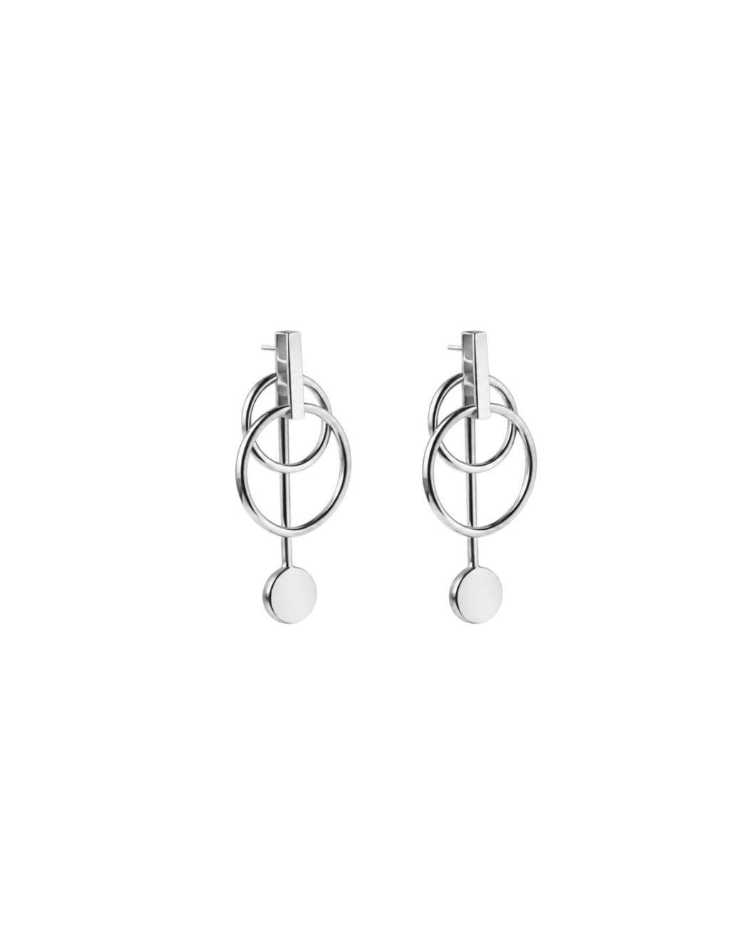 Gutta Design Metallic Mesh Earring Rhodium Plated