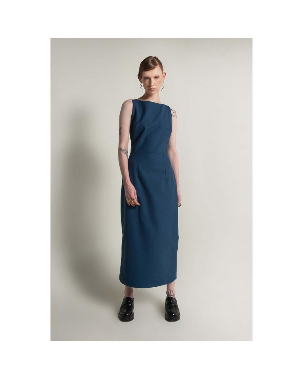 Van Brussel Blue Elbany Straightline Dress