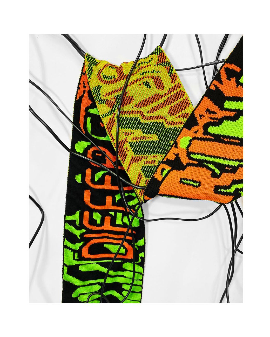 INGMARSON Green Odd Wiring Wool & Cashmere Scarf for men