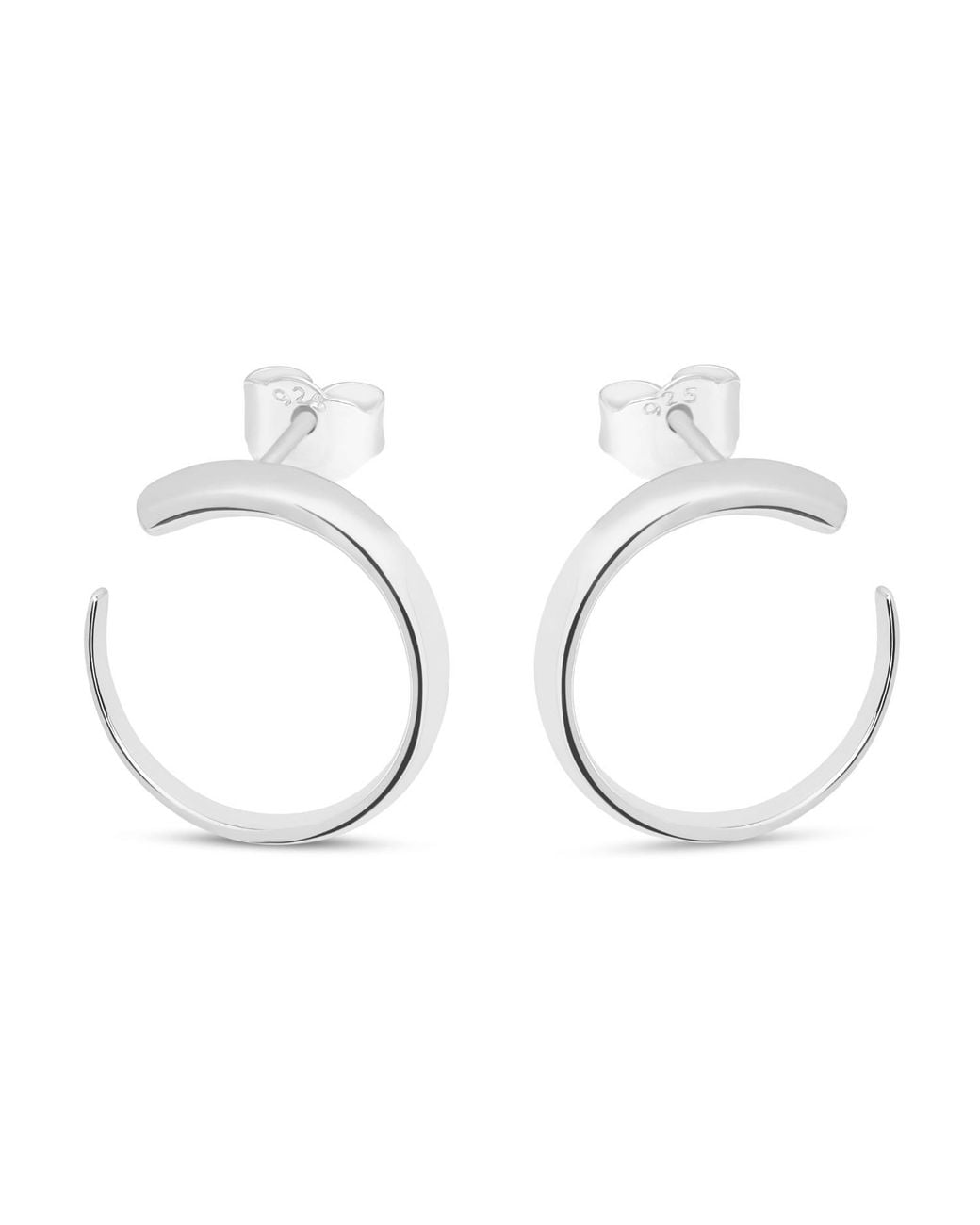 Lucy Quartermaine Metallic Solid Sterling Large Luna Studs
