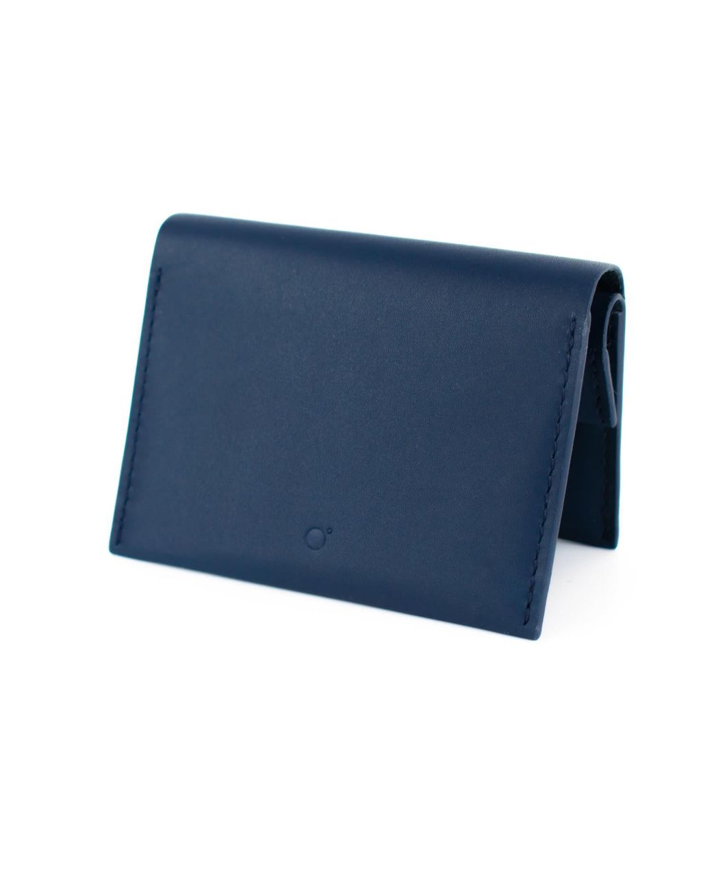 godi. Blue Handmade Leather Coin & Card Wallet for men