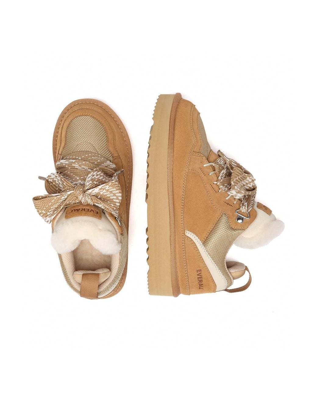 EverAu Australia Natural Marbled Lace Up Platform Boots