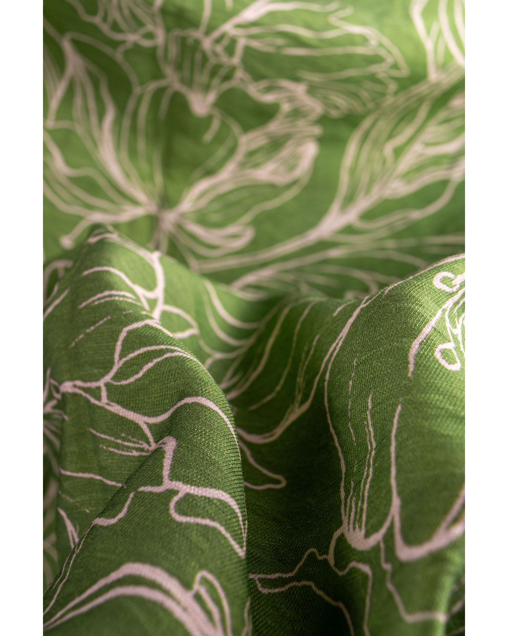 Stovaria Green Pure Cotton Linen Shirt – Glossy Floral for men