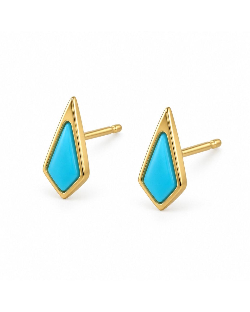 Artisan Blue 18K Geometric Stud Earrings