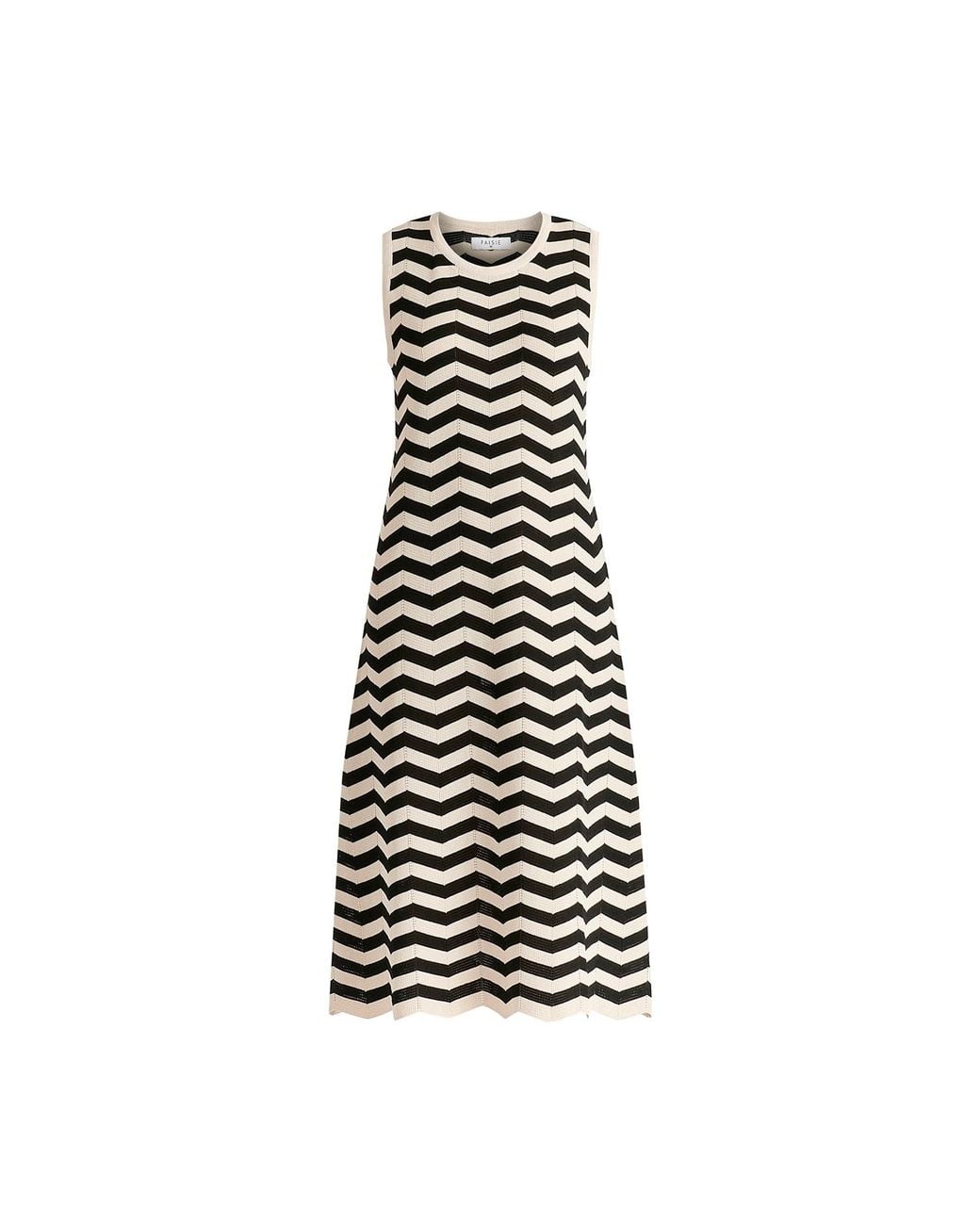 Paisie Black Sleeveless Midi Knit Dress