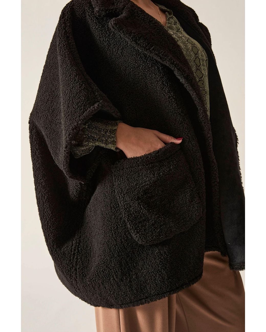 James Lakeland Black Teddy Button Cape