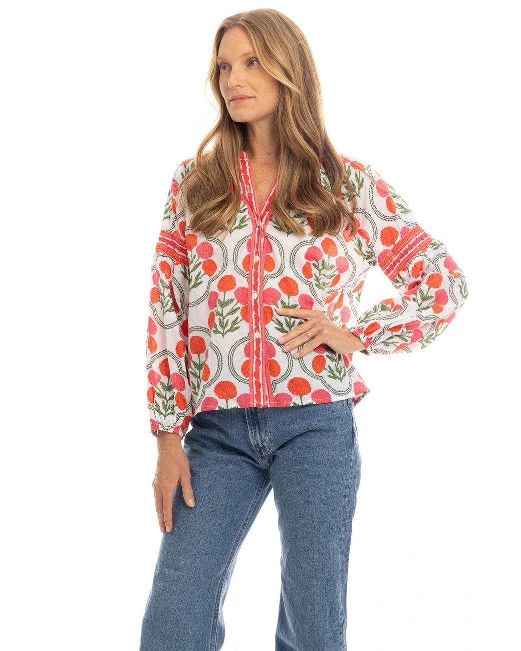 Bindu Red Carlie Blouse