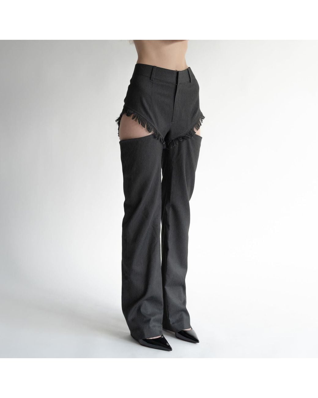 Salteye Studio Black Hand-Frayed Hot Pants