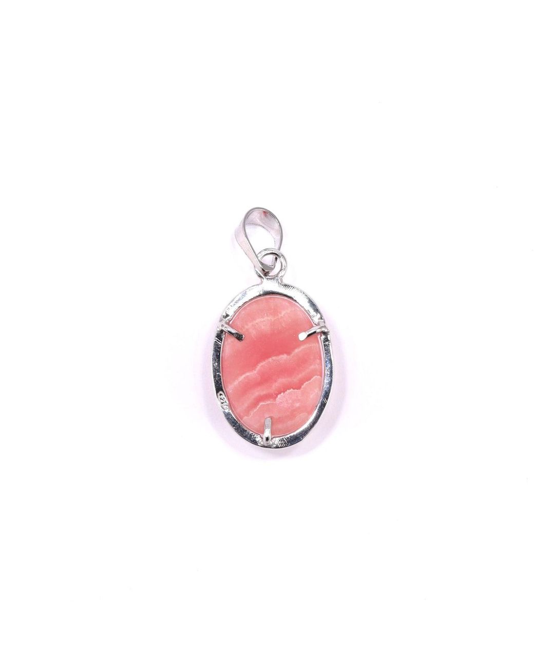 Mineralgems•Studio Pink Rhodochrosite Pendant With Sterling Chain