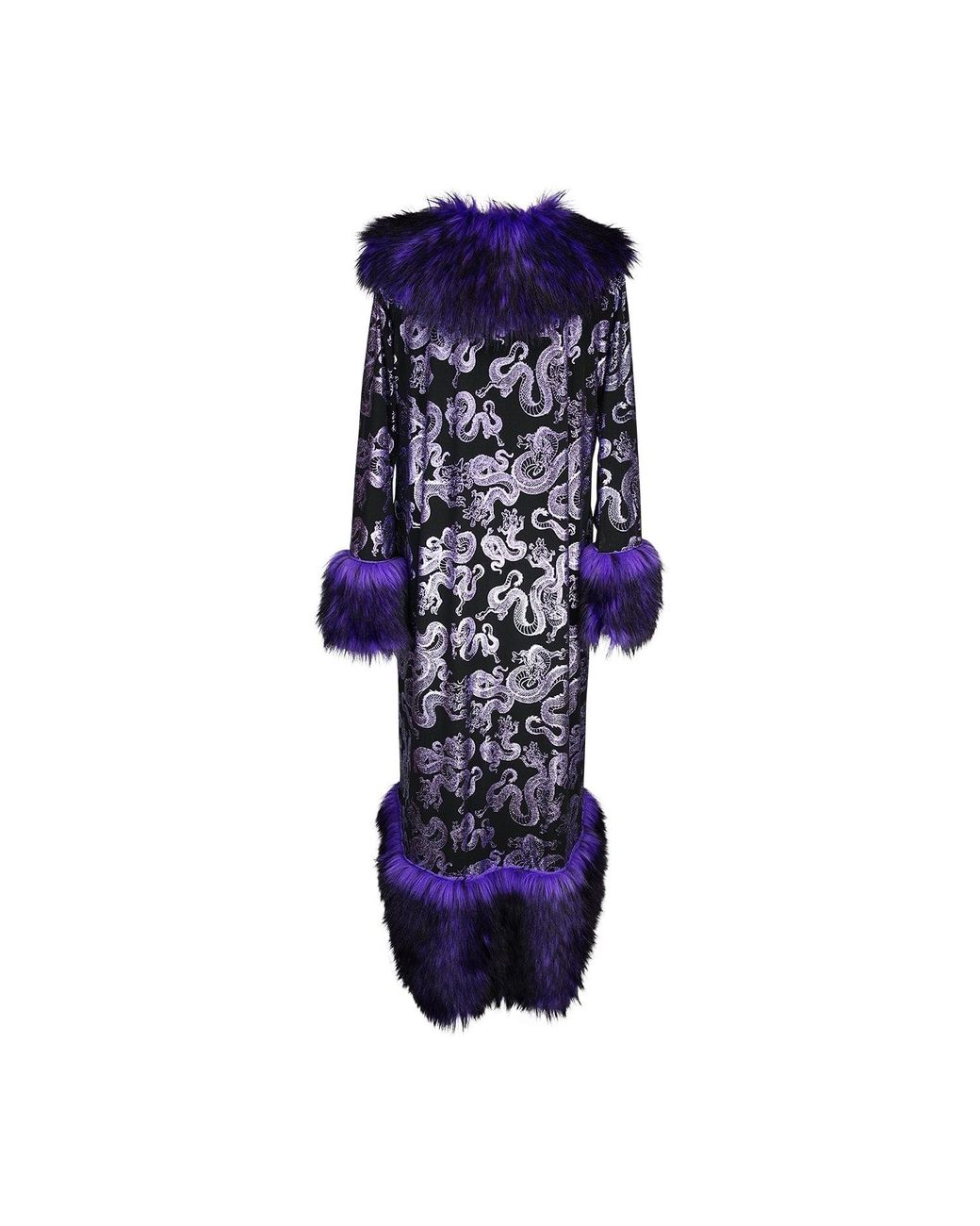 Jennafer Grace Blue Penny Deluxe Nymeria Plum Faux Fur Coat